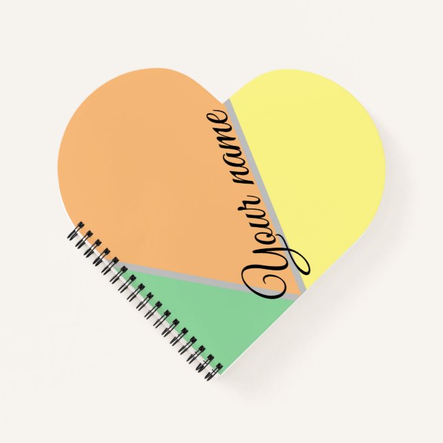 Yellow orange and green pastel color block notebook (Front)