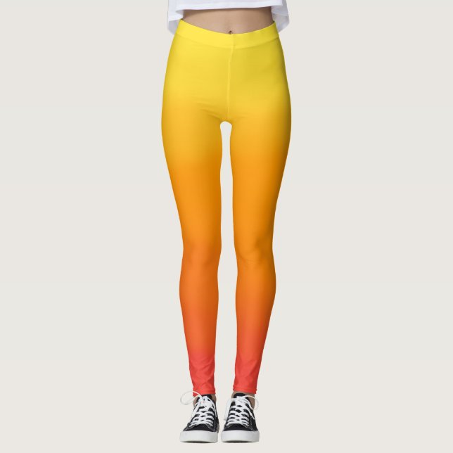 Yellow, orange and red ombre leggings (Front)