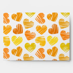 Yellow orange and white Hearts Envelope