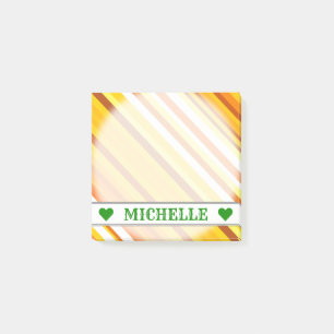 Yellow, Orange and White Sunset-Inspired Stripes Post-it Notes