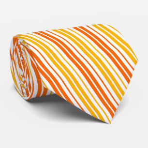 Yellow Orange and White Vertical Stripes Pattern Tie