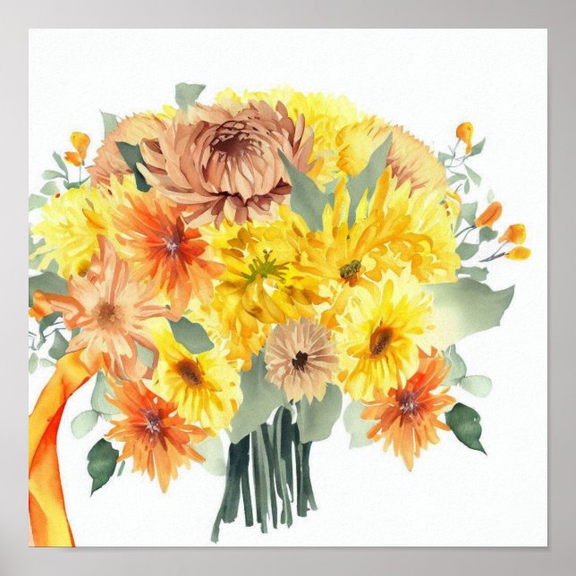 Yellow & Orange, Attendants Bouquet (C) Poster (Front)