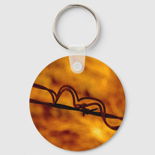Yellow Orange Barbed Wire Fugue Key Ring