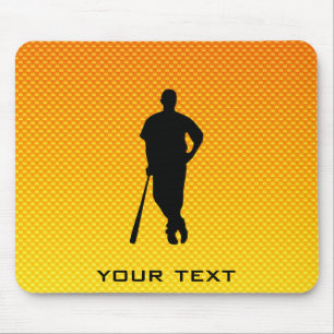 Yellow Orange Baseball Mouse Pad