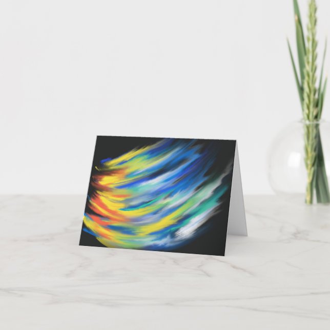 Yellow Orange Blue Flame Modern Christian Art Card (Front)