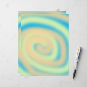 Yellow Orange Blue Swirl Scrapbook Paper