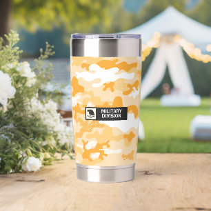 Yellow Orange Camouflage Pattern Insulated Tumbler