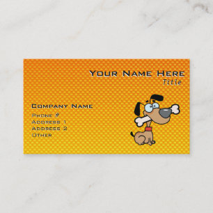 Yellow Orange Cartoon Dog Business Card