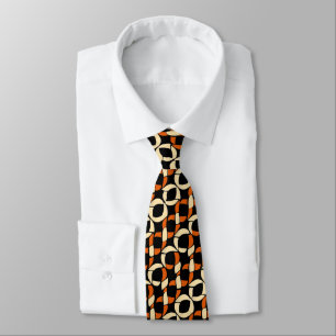 Yellow Orange Chain Pattern Tie