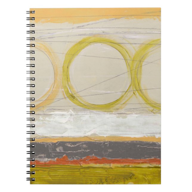 Yellow & Orange Circles on Multicolored Background Notebook (Front)