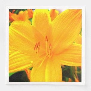 Yellow Orange Day Lilies Sunny Garden Flowers Napkin