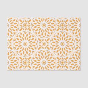 Yellow Orange Floral Pattern Tissue Paper