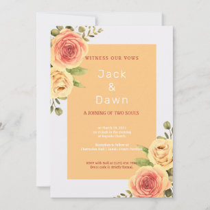 Yellow & Orange Floral Watercolor Wedding Invitation