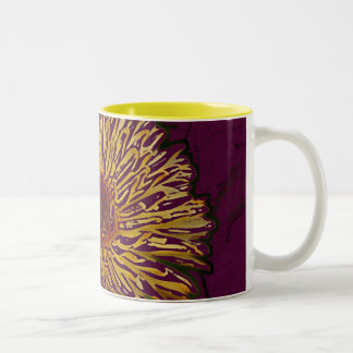 Yellow Orange Flower Two-Tone Coffee Mug