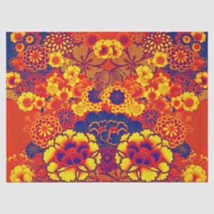 YELLOW ORANGE FLOWERS Peony,Roses Japanese Floral Tissue Paper
