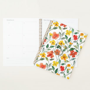 Yellow Orange Flowers  Planner
