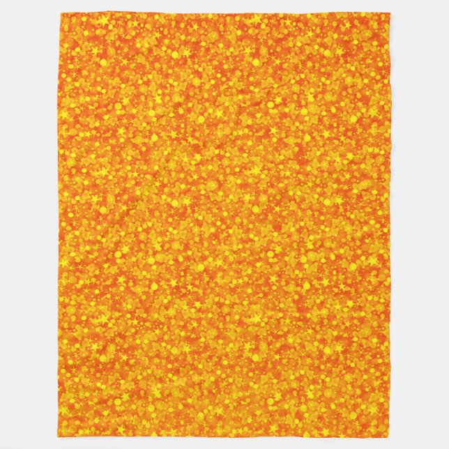Yellow Orange Glitter Fleece Blanket (Front)