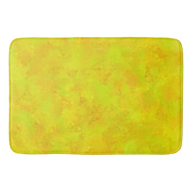 Yellow Orange Green Abstract Pattern Bath Mat (Front)