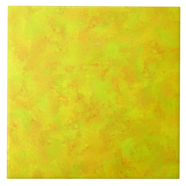 Yellow Orange Green Abstract Pattern Ceramic Tile (Front)