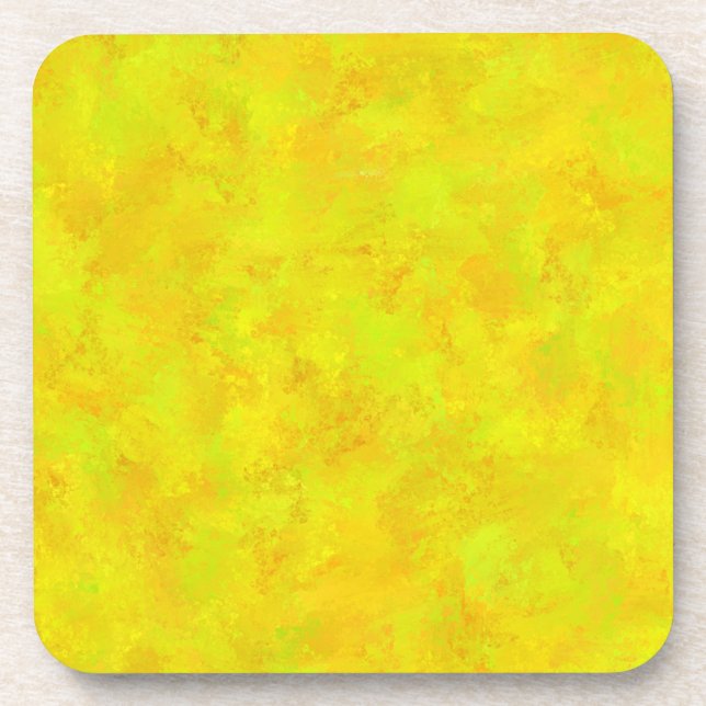 Yellow Orange Green Abstract Pattern Coaster (Front)