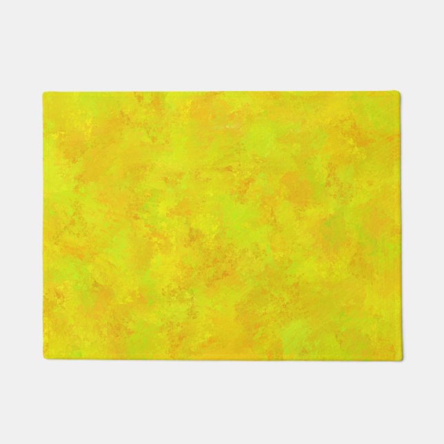 Yellow Orange Green Abstract Pattern Doormat (Front)
