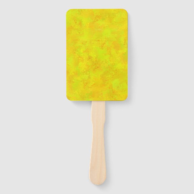 Yellow Orange Green Abstract Pattern Hand Fan (Front)