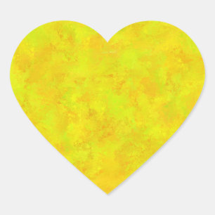 Yellow Orange Green Abstract Pattern Heart Sticker