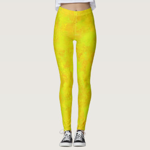 Yellow Orange Green Abstract Pattern Leggings