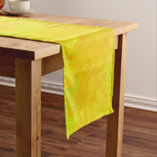 Yellow Orange Green Abstract Pattern Short Table Runner