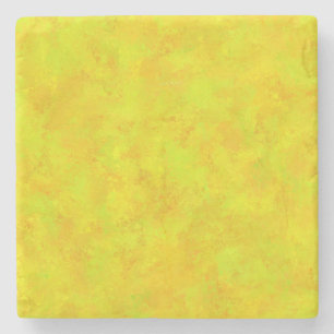 Yellow Orange Green Abstract Pattern Stone Coaster