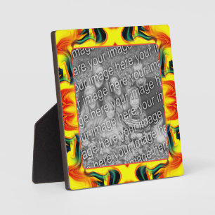 Yellow Orange Green Swirls Create Your Own Photo  Plaque