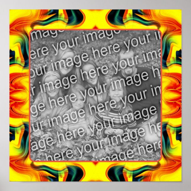Yellow Orange Green Swirls Create Your Own Photo  Poster (Front)