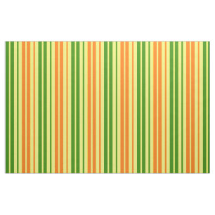 Yellow Orange Green Vertical Stripes Design Fabric