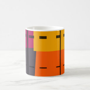 Yellow Orange, Grey, Pink Abstract Art Coffee Mug