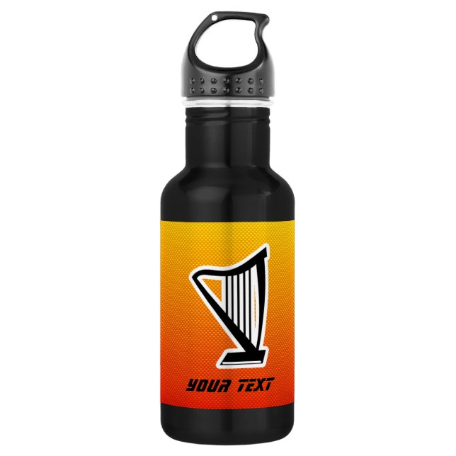 Yellow Orange Harp 532 Ml Water Bottle (Front)