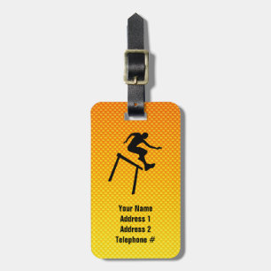 Yellow Orange Hurdler Luggage Tag