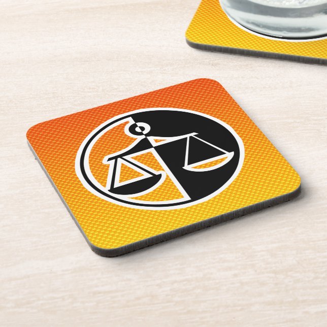 Yellow Orange Justice Scales Coaster (Left Side)