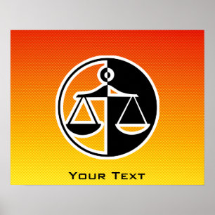 Yellow Orange Justice Scales Poster
