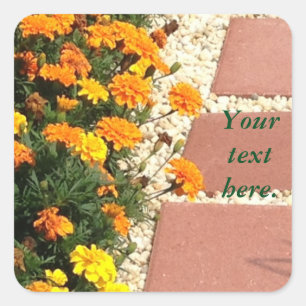 Yellow Orange Marigold Flowers Your Text Stickers