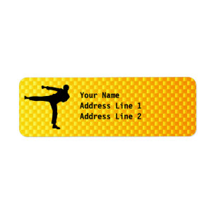 Yellow Orange Martial Arts Return Address Label