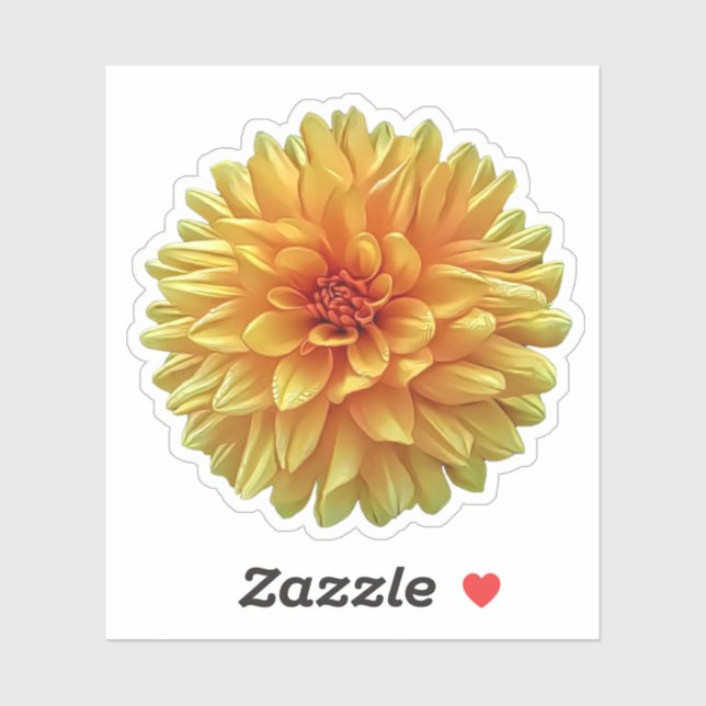 Yellow Orange Ombre Dinner Plate Dahlia Flower (Sheet)
