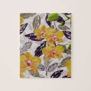 Yellow orange orchids. jigsaw puzzle