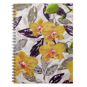 Yellow orange orchids.  notebook