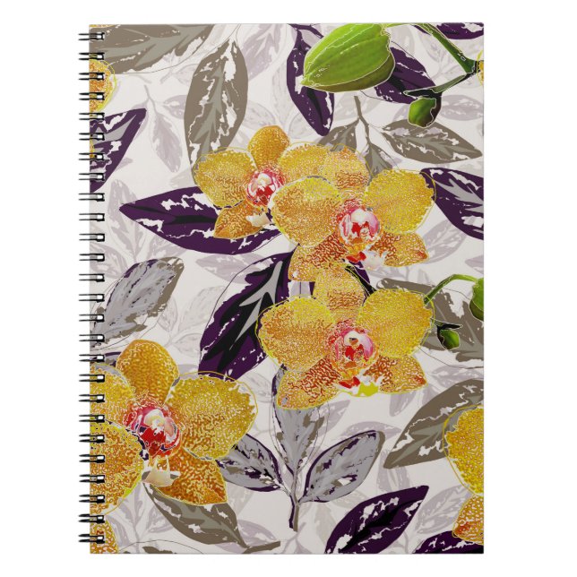 Yellow orange orchids.  notebook (Front)