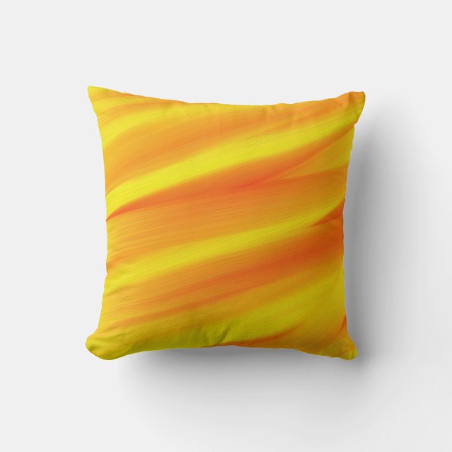 Yellow, Orange Paint Art Design Cushion (Front)