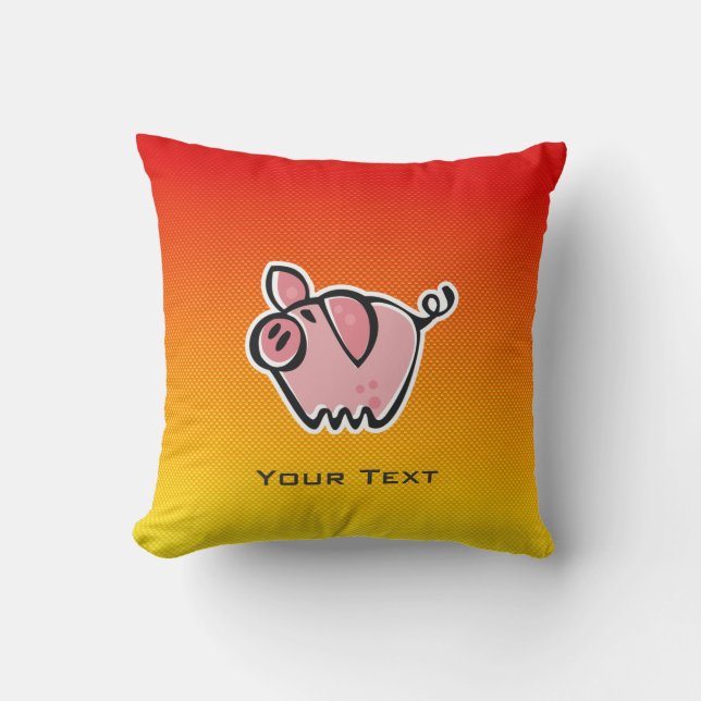 Yellow Orange Pig Cushion (Front)
