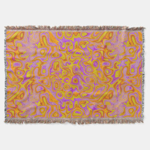 Yellow Orange Pink Fire Stone Throw Blanket