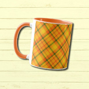 Yellow Orange Plad Pattern Mug