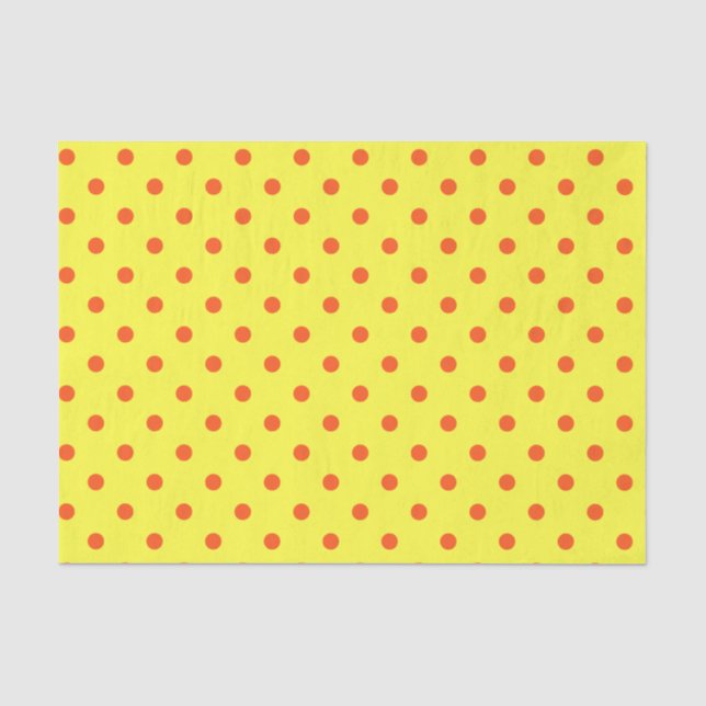 Yellow & Orange Polka Dots Tissue Paper (Front)