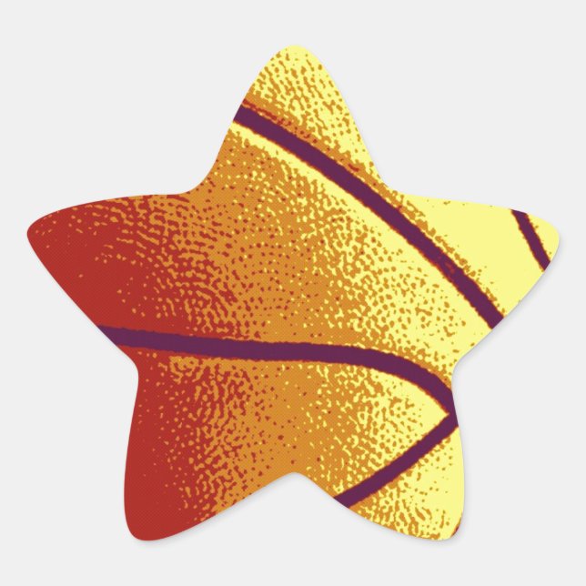 Yellow Orange Pop Art Basketball Star Sticker (Front)